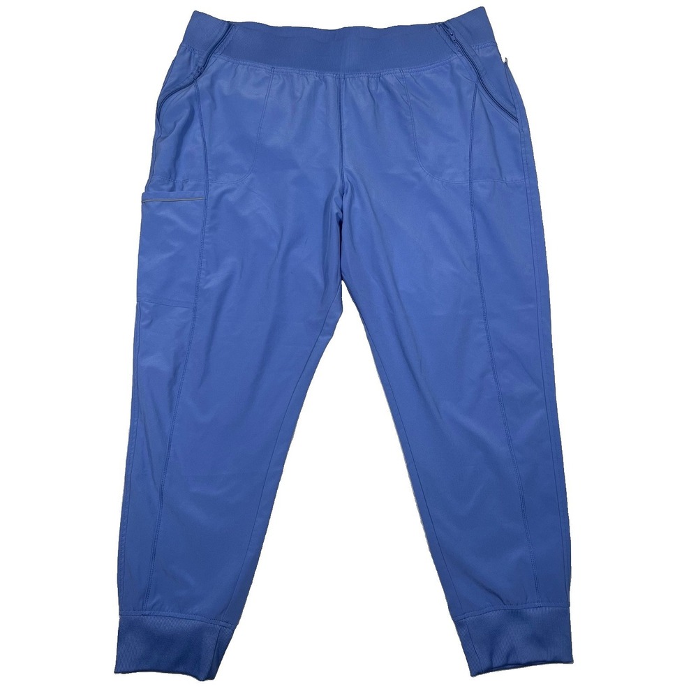Cherokee Infinity CK110A Jogger Scrub Pants 2XL CIPS Blue Stretch Cargo Zip Pkt